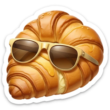 Croissant with sunglasses sticker