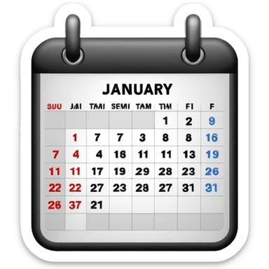 31 January calendar sticker