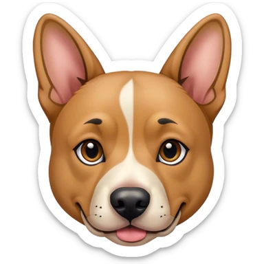 Pit bull/german shepherd mixed dog colored like a German shepherd with floppy ears sticker