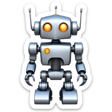 A sturdy, reliable robot with reinforced metal parts and excellent construction. High-quality, durable robot that never breaks down. sticker