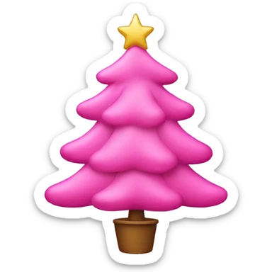 pink Christmas tree sticker