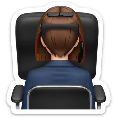 Woman from Back of head sitting on an office chair sticker