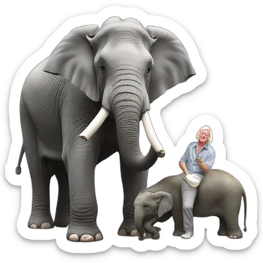 Sir Jimmy Savile milking an elephant nice sticker