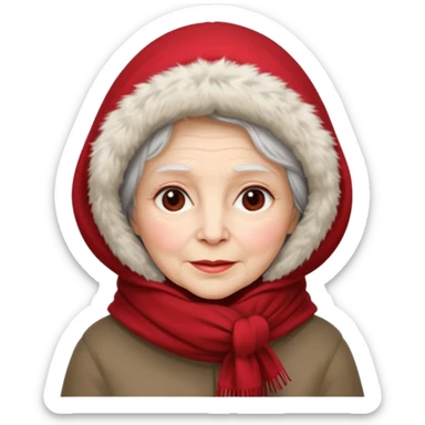old woman in winter outfit sticker