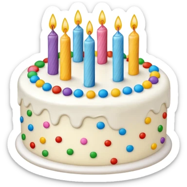 1 layer birthday cake sticker