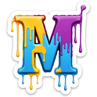 Graffiti the letter W with drippy paint  sticker