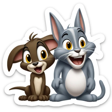 Emoções  Looney Tunes   tom e jerry sticker