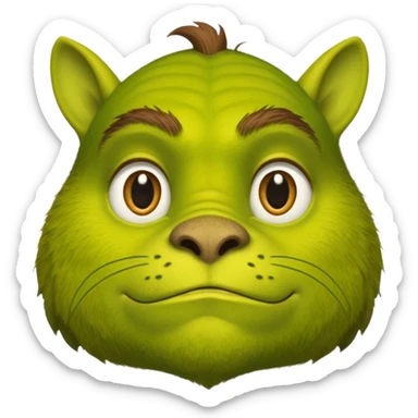 Gros chat qui ressemble à Shrek sticker
