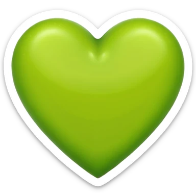 Un corazón de color verde lima sin ninguna decoración y no agregues caras  sticker