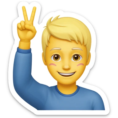 yellow face with cheeky grin and right hand making 'L' on forehead playful loser sign sticker