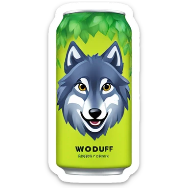 Woodruff wolf Energy Drink can sticker