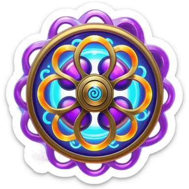 Futuristic new invention of a psychic triskelion fidget spinner planet orb galaxy lava lamp plasma ball plasma lamp light  sticker