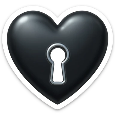 black heart with a keyhole sticker