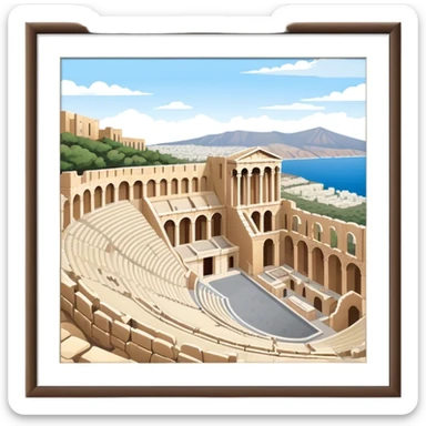 Odeon of Herodes Atticus Landmark Emoji – Depicting the ancient stone amphitheater on the Acropolis slopes. sticker