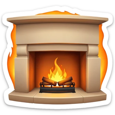 Fireplace glowing with a godly comfortable warm hue sticker