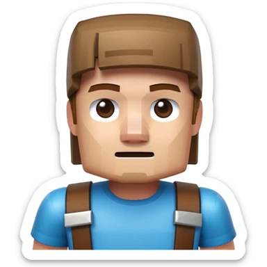 a 3d ilustration of minecraft steve sticker