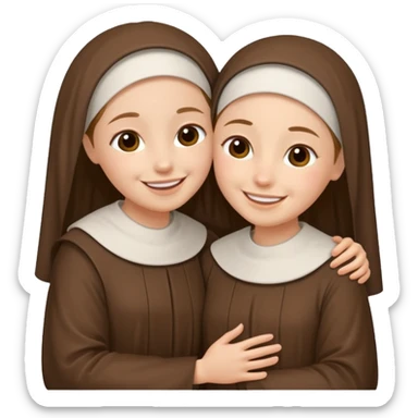 Hugging carmelitan sister love sticker