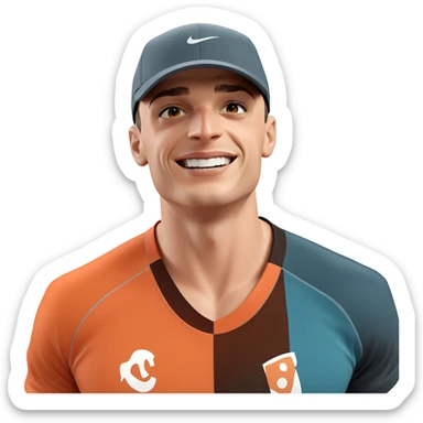smiling boy in sportswear sticker