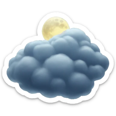 moon between clouds sticker