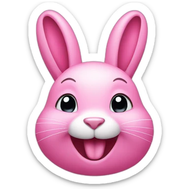 Pink rabbit winking sticker