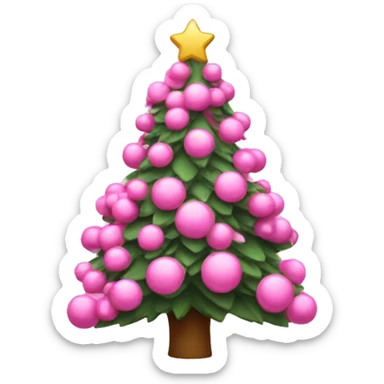 pinky christmas tree sticker