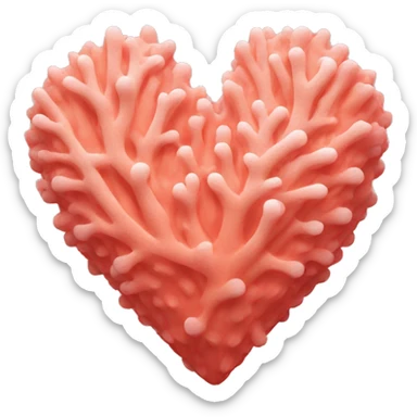coral colored heart sticker