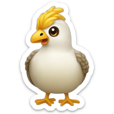 Colombe mange du couscous sticker