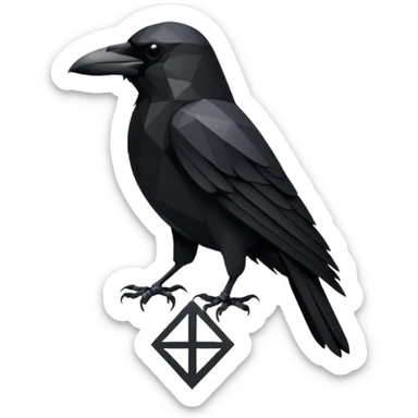 crow symbol tatto sticker