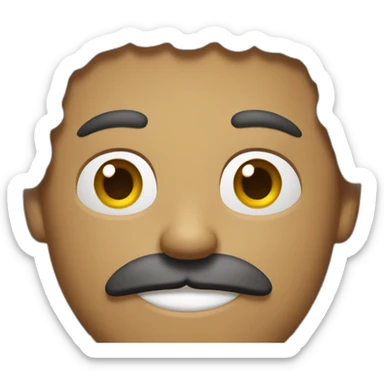 Homme avec cheveux plaqué et moustache sticker