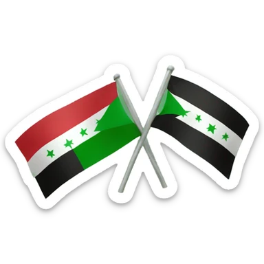 Iraq flag with green stars  sticker