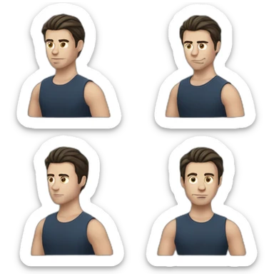 white man with dark hair and pony tail sticker