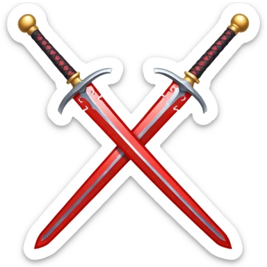 glitter red two sword sticker