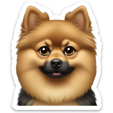 Black and tan (beige) pomeranian  sticker