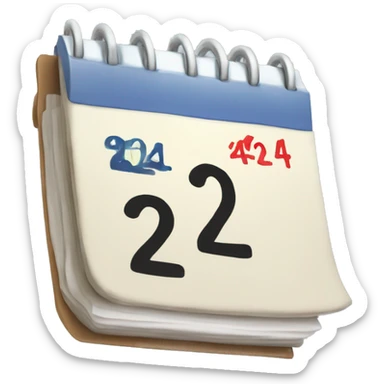 calendar with 2024 written sticker