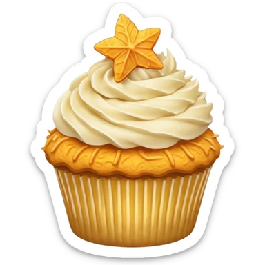 Vanilla cupcake with fried frosted flakes on top sticker