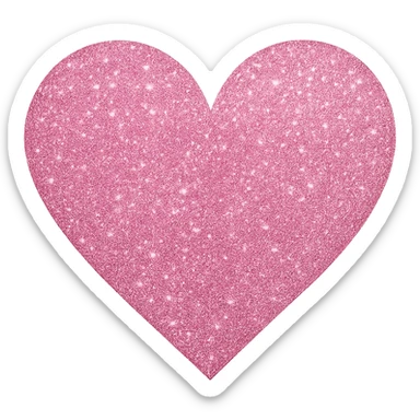 heart with a pink glitter overlay, clean digital illustration, no background sticker
