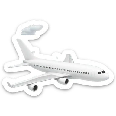 plane with cloud trails sticker