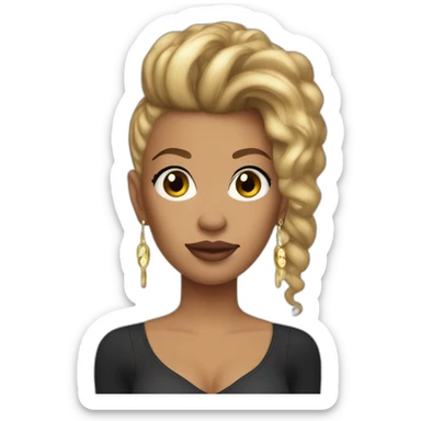 keyshia cole with a round face and long dark hair and hoop earrings sticker