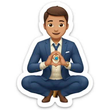 man kneeling and asking for marriage sticker