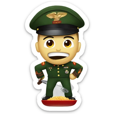 Us marines eating evil chow sticker