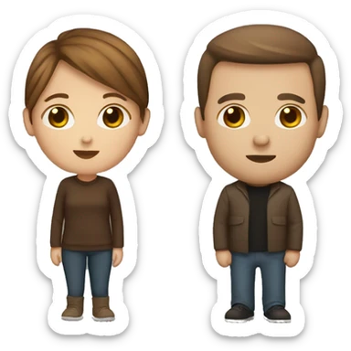 White couple with brown hair kissing sticker