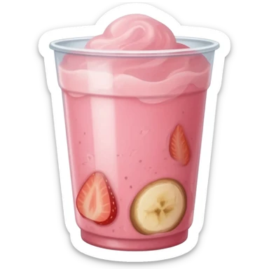 pink smoothie in plastic cup sticker