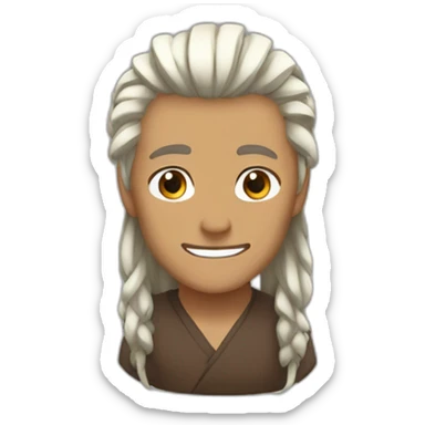 Shitsu brown with white and medium long hair with a tail on his head sticker