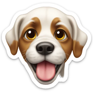A dog sticking their tongue out  sticker