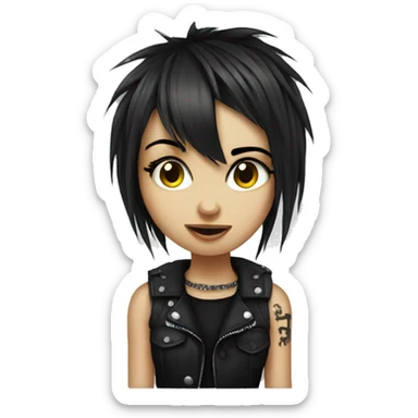 cute emo girl punk sticker