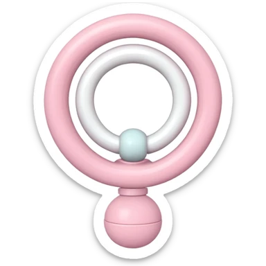 Light pink and white rattle toy sticker
