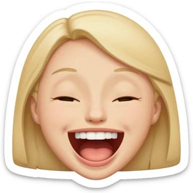 laughing face emoji, eyes closed, mouth open sticker