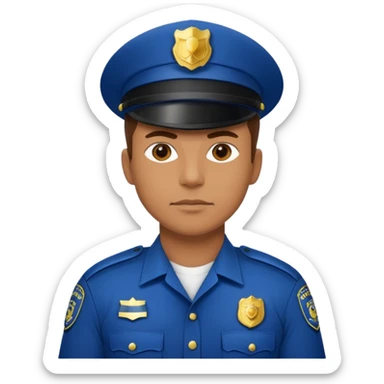 muscular police sticker