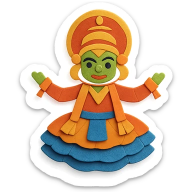 Kathakali dancer with layered costume sticker