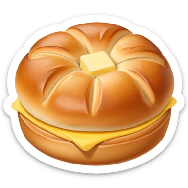 Kartoffelbrötchen with a small pat of butter sticker